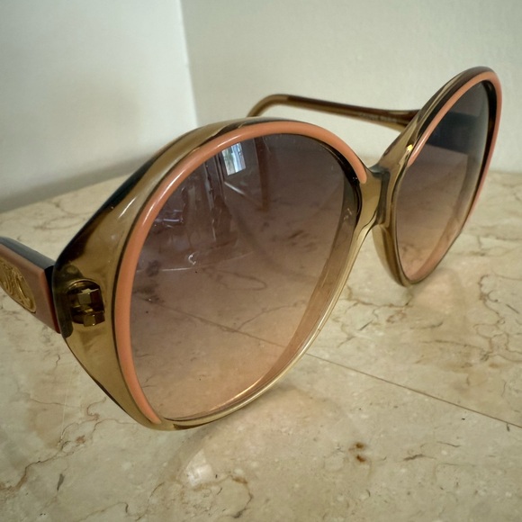 Celine Vintage Chic Oversized Sunglasses - Brown and Gold main image 5